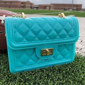 Turq Cross Body Adjustable Chain Jelly Hand Bag